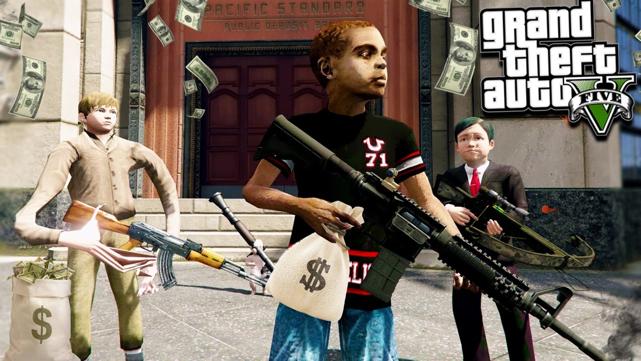 GTA 5 KIDS BIGGEST BANK ROBBERY EVER!!! (GTA 5 Mods)