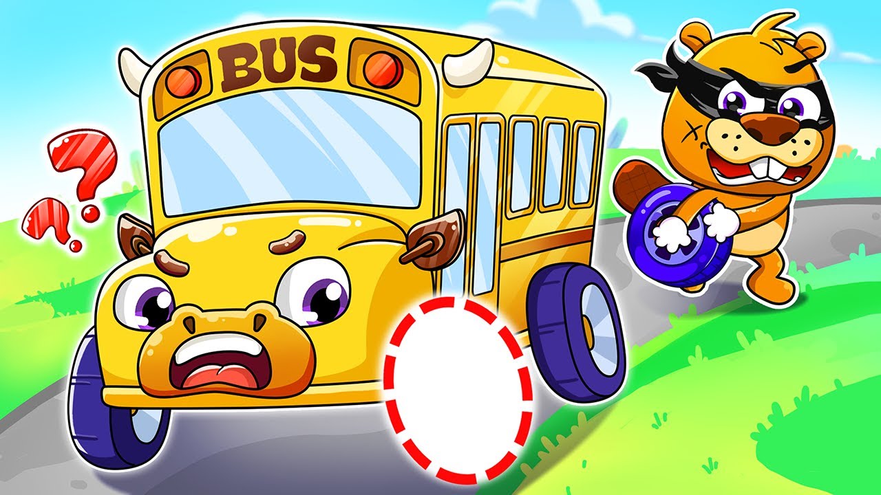 Funny School Bus Lost Wheel | Wheels on the Bus | Halloween Songs | Lamba Lamby Kids Songs