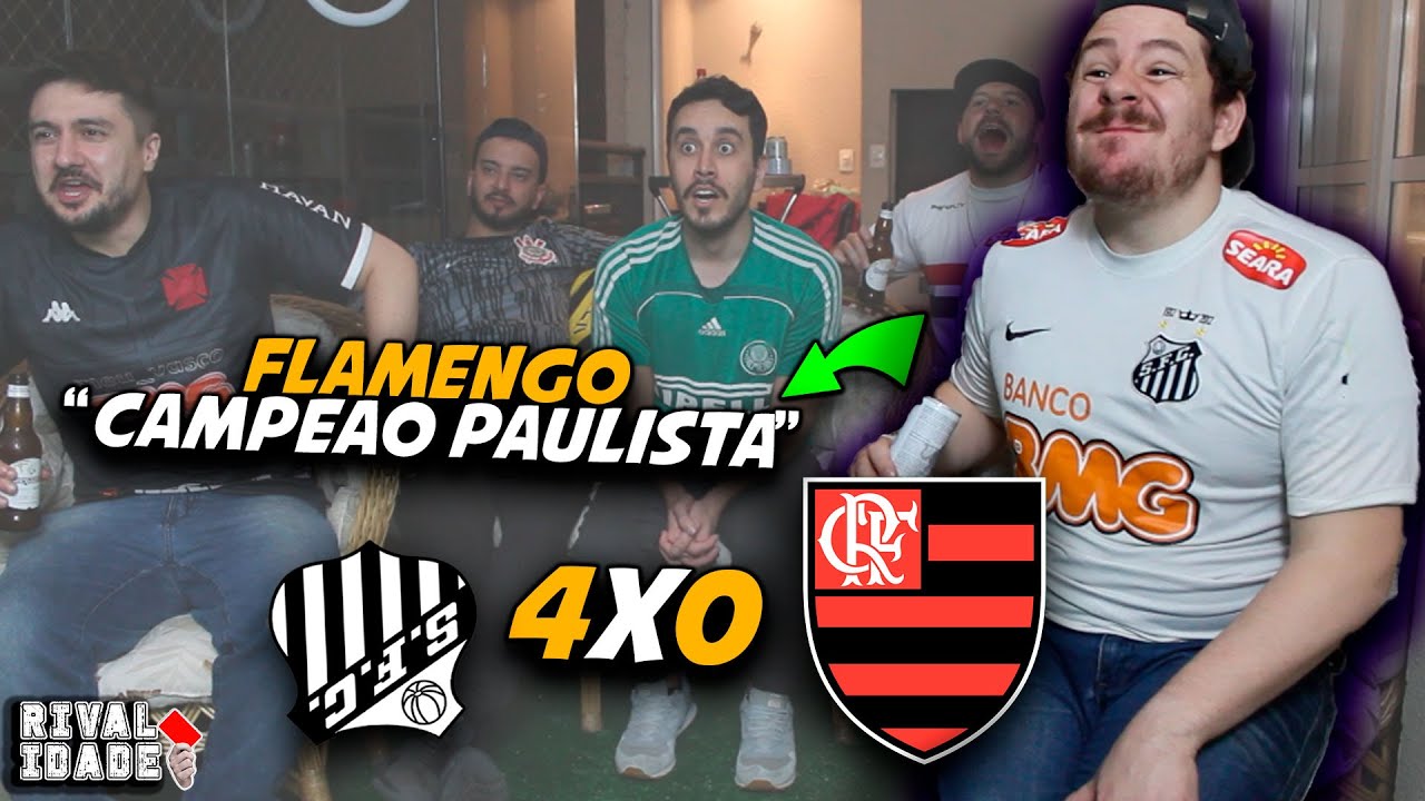 React Santos 0x4 Flamengo Lances campeonato brasileiro 2021
