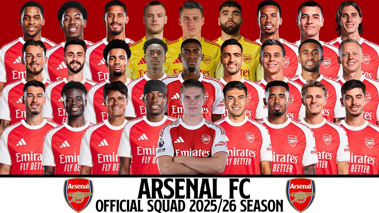 Arsenal FC Official Squad Season 2025/26 | Arsenal FC Squad 2025/26 | Premier League 2025/26