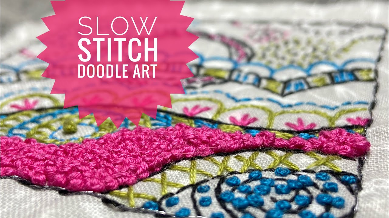 Slow Stitch Doodle Art - Slow Stitching Project (free printable)