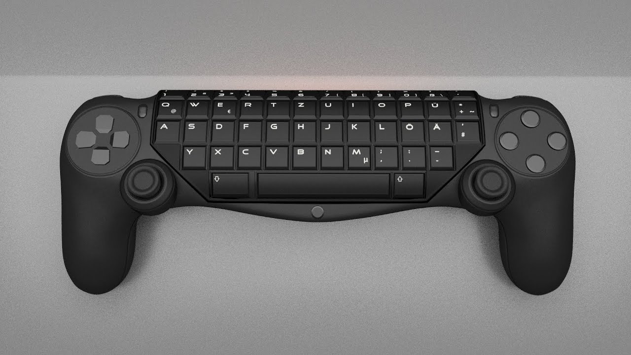 Gamepad Keyboard Hybrid - Blender modeling (Time Lapse Video)