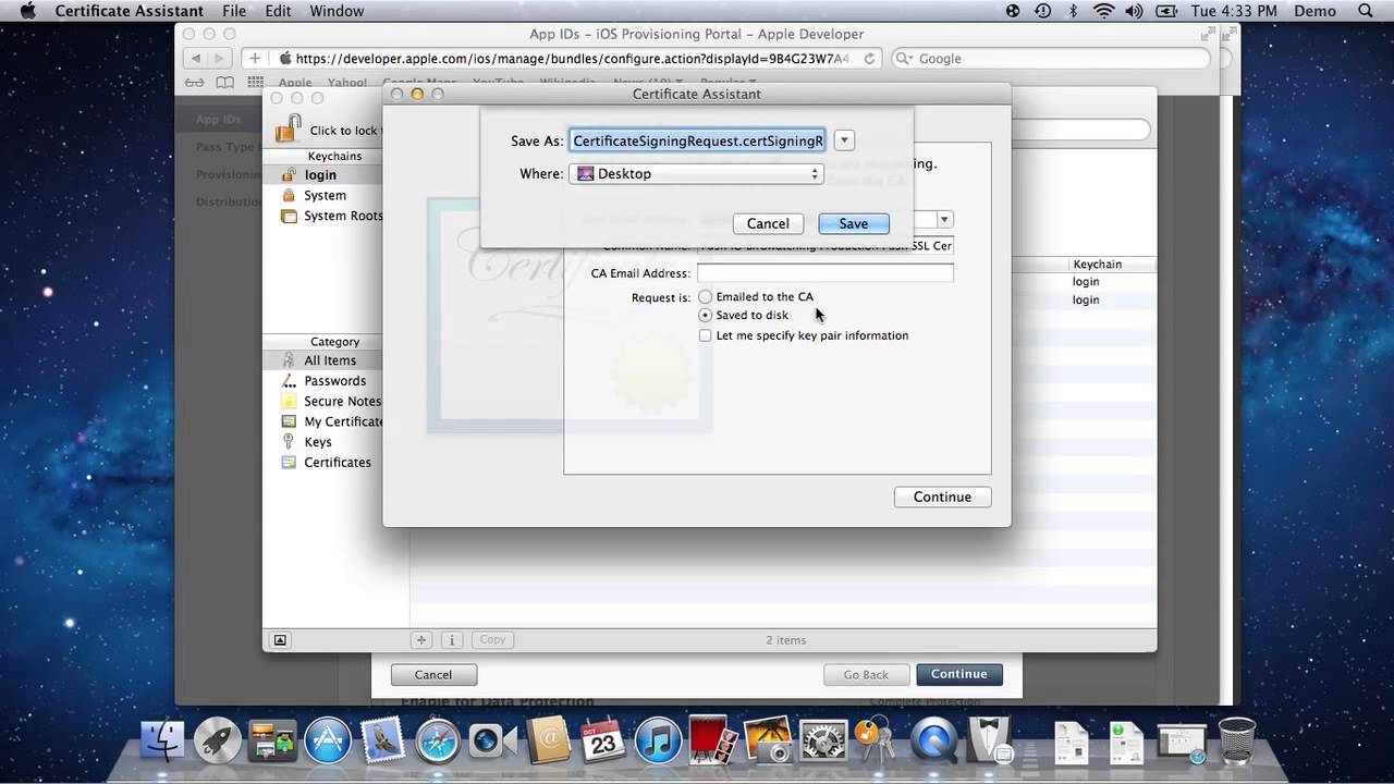 How To Generate a Production PEM File for the Apple Push Notification Service