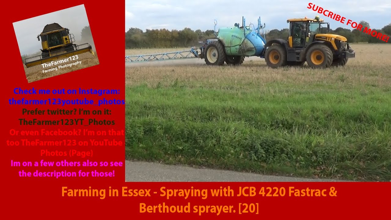 Farming in Essex - Spraying with JCB 4220 Fastrac & Berthoud sprayer. [20]
