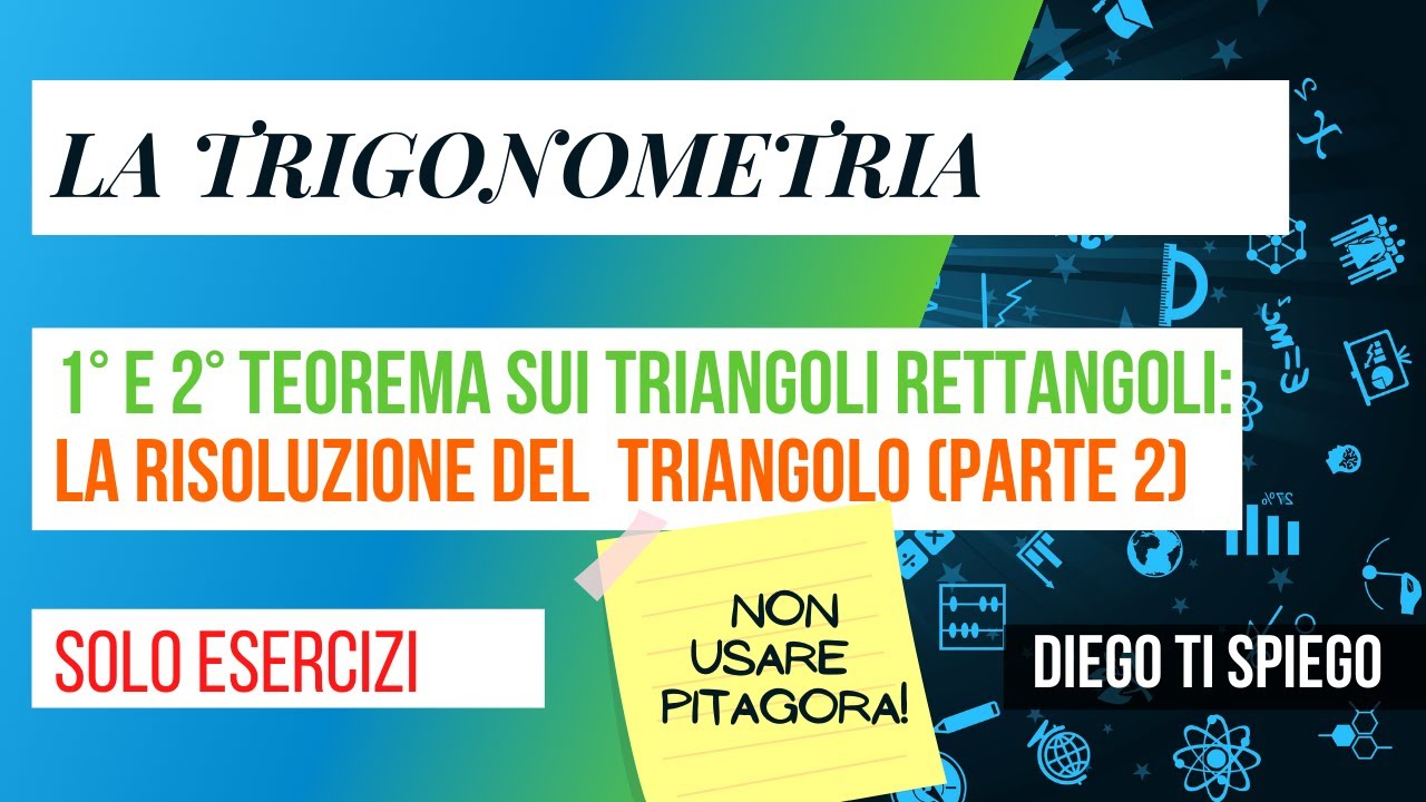 RISOLUZIONE DEL TRIANGOLO RETTANGOLO : ALTRI ESERCIZI