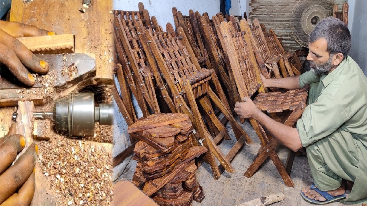 How Beautifully To Make A Wooden Handcraft Folding Chair | Woodworking Project