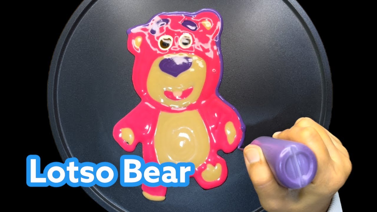 Lotso Bear Pancake Art - Bear Cartoon, Cute Pancakes By Rainbow Pancake Art