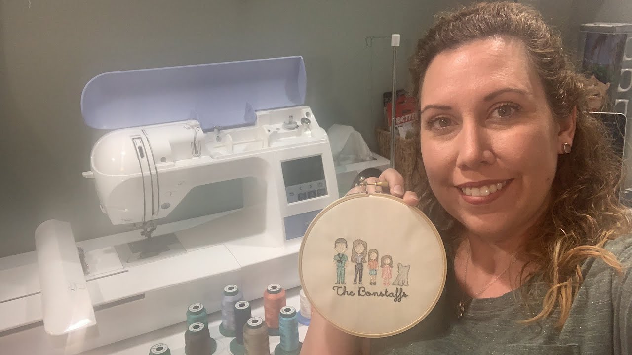 Sip & Stitch Live Beginner Machine Embroidery Tutorial Embroidered Family Christmas Ornament