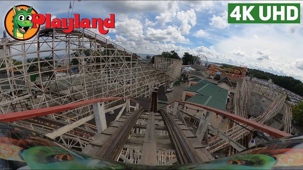 Dragon Coaster 95 year old coaster on-ride 4K POV - Playland Park, Rye NY
