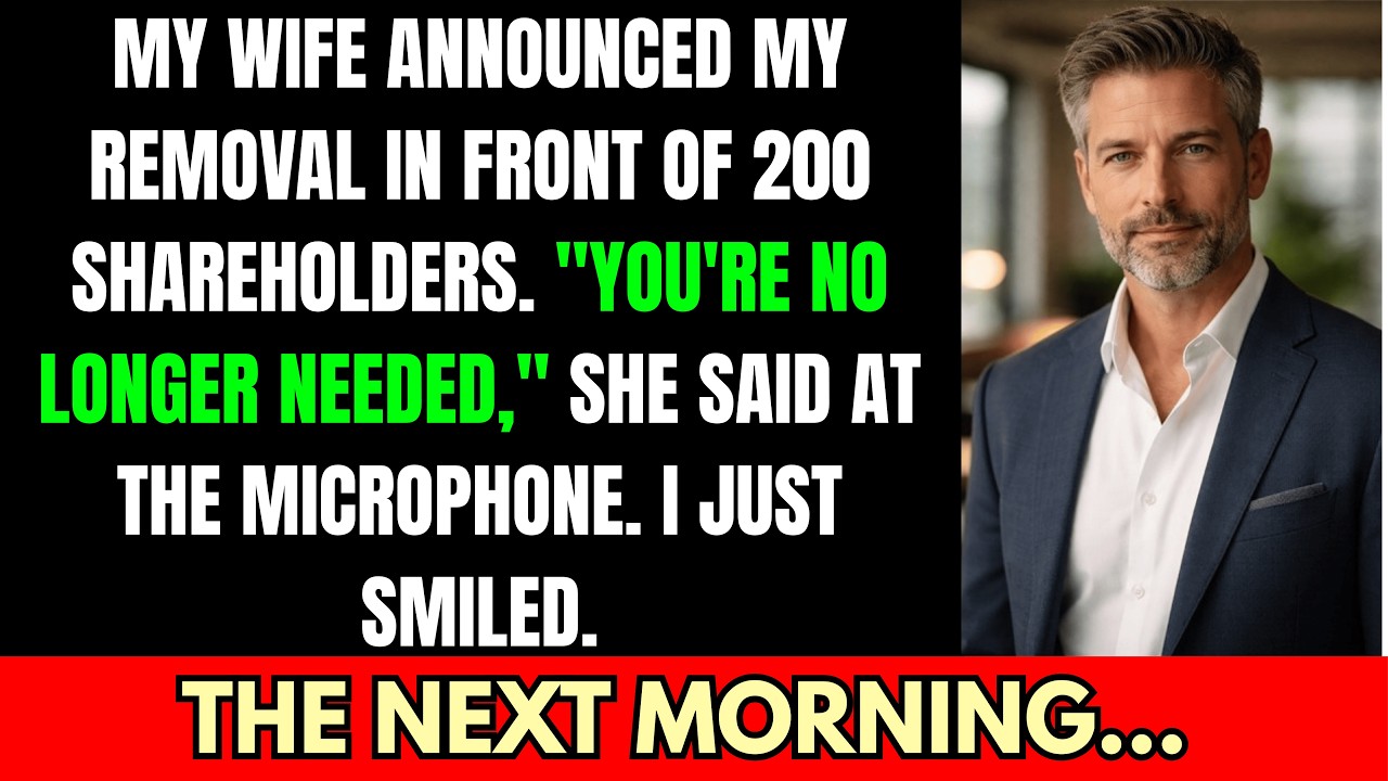 The Night My Wife Announced My Removal In Front Of 200 Shareholders. I Just Smiled. The Next Morn...