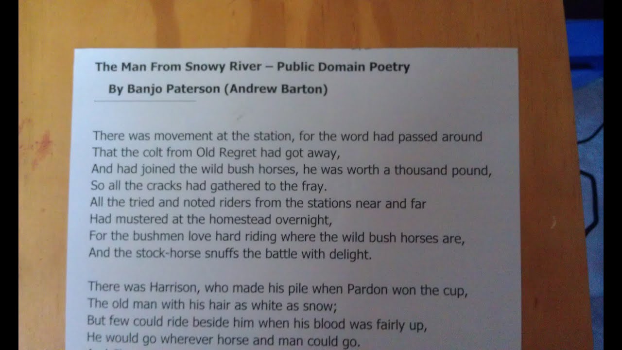 ASMR - Man from Snowy River - Australian Accent - Chewing Gum & Reading the Poem in a Quiet Whisper
