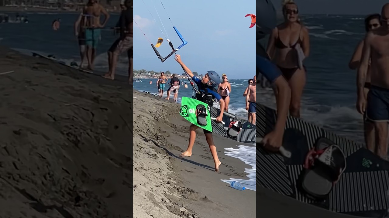 Kid can&rsquo;t reach the bar of his kite! 🤣