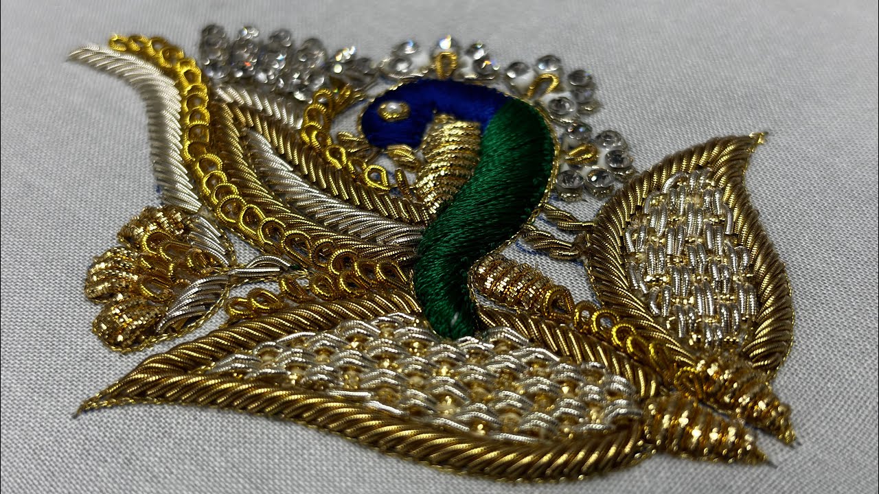 Aari work peacock design ￼|| Zardosi work || #aariembroidery2_0 #blousedesigns 