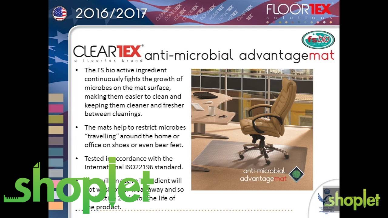 Anti-Microbial Advantagemat Rectangular Chairmat for Standard Pile Carpets