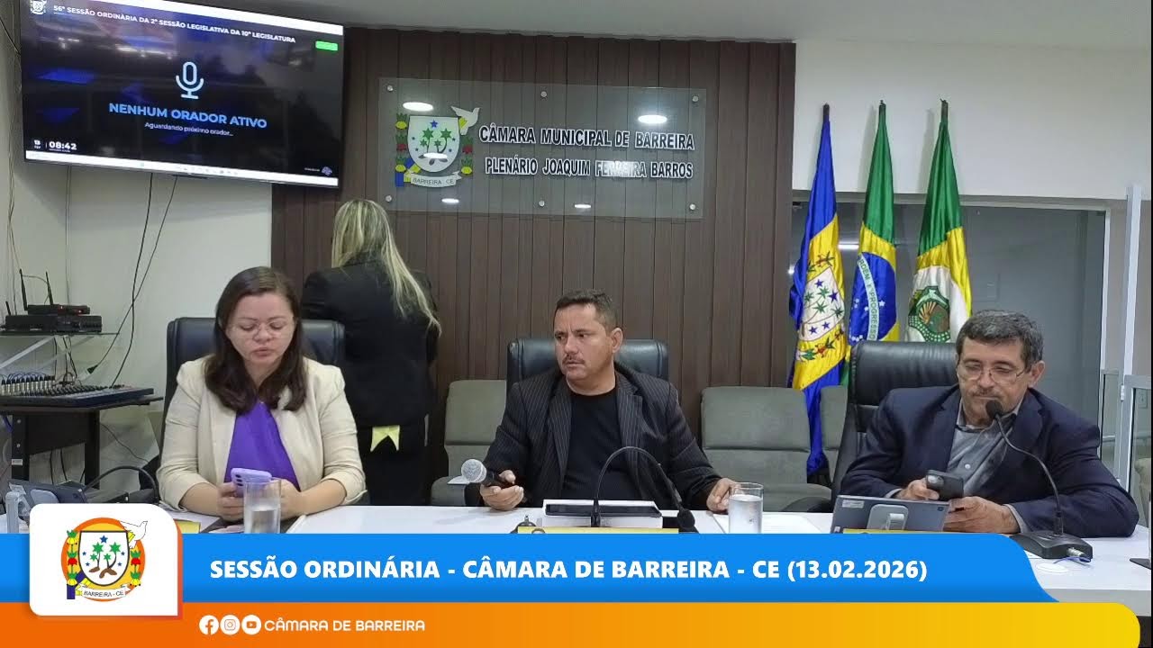 Sessão Ordinária - Câmara de Barreira - CE (13.02.2026)