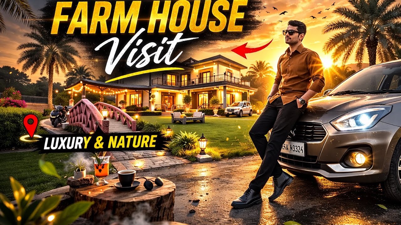 Luxury Farm House Visit 🌴 | Sunset Views, Village Vibes & Full Tour Experience Vlog