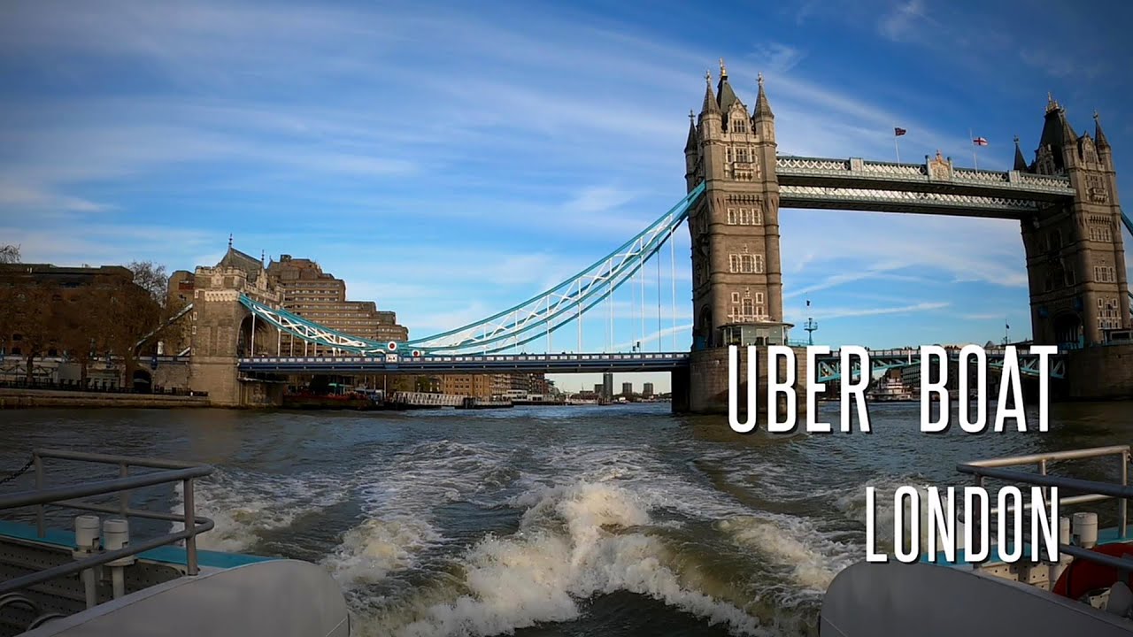 London Boat Ride part 1, Uber Boat, Woolwich Arsenal - Tower Bridge (Rear View), Transport Inaczej