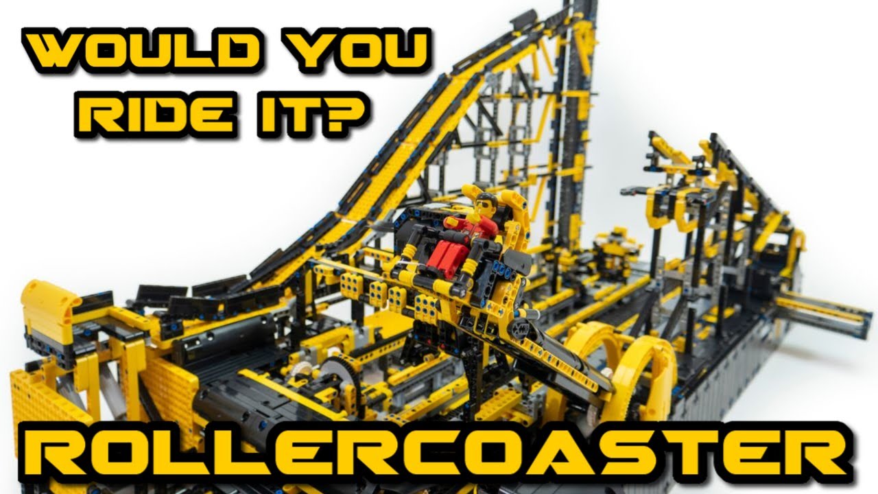 LEGO Technic Roller Coaster-ish Ride -- 17 motors -- With Gopro Shots