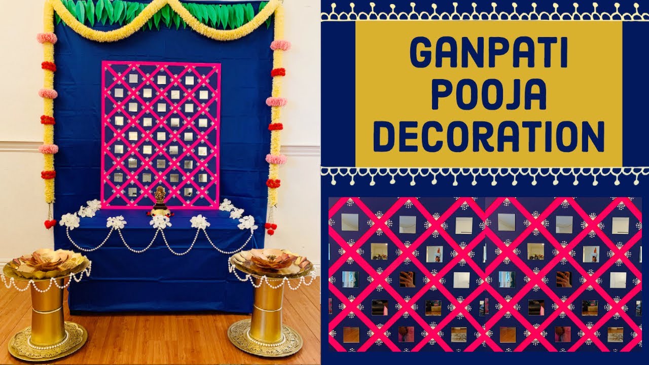 Ganpati Decoration Ideas at home | Traditional Backdrop | Ganesh Pooja Decor | Navratri Decor