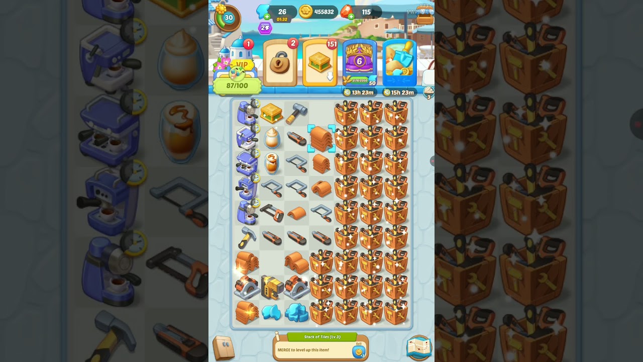 Seaside escape merge game:100s tool boxes at level 30