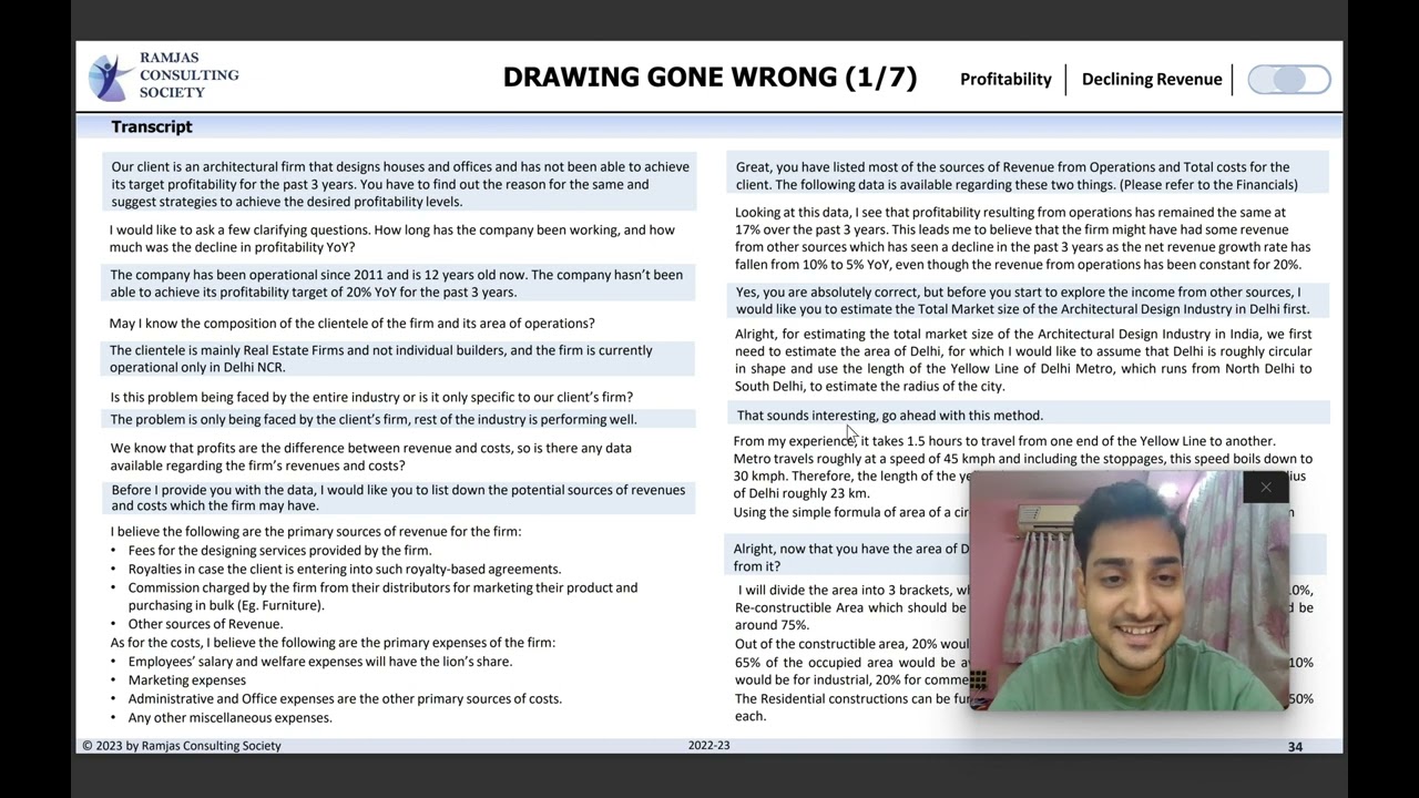 Architecture Firm Profit Decline | Management Case Study 4 | Chapter: Profit & Loss