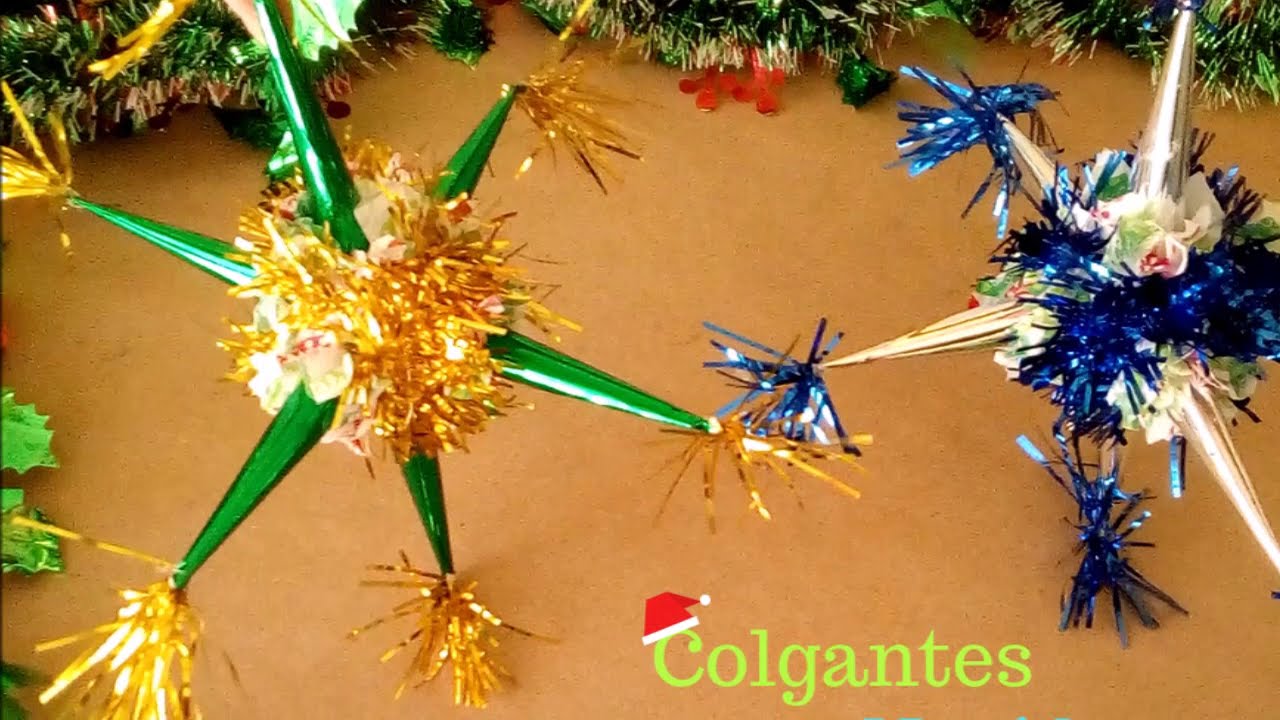 🎄🎉Mini Piñatas de estrellas Navideñas de 6 picos /Colgantes para decorar pino de navidad