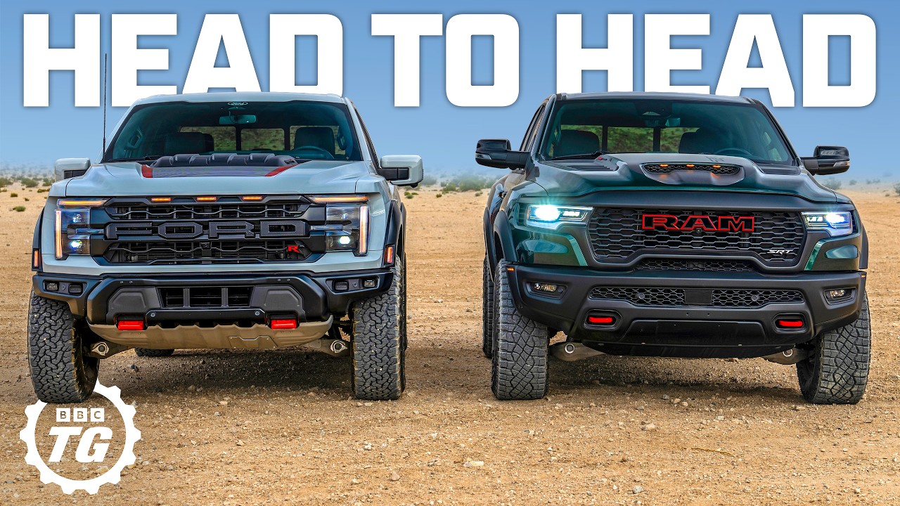 New 777hp Ram TRX SRT vs 720hp Ford Raptor R: Drag Race, Jumps & Whoops! | 4K