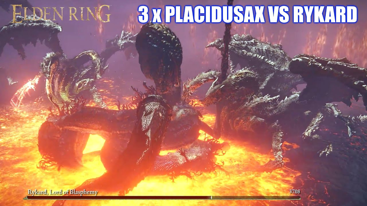 Elden Ring - Rykard vs 3 Dragonlord Placidusax (Boss vs Boss)