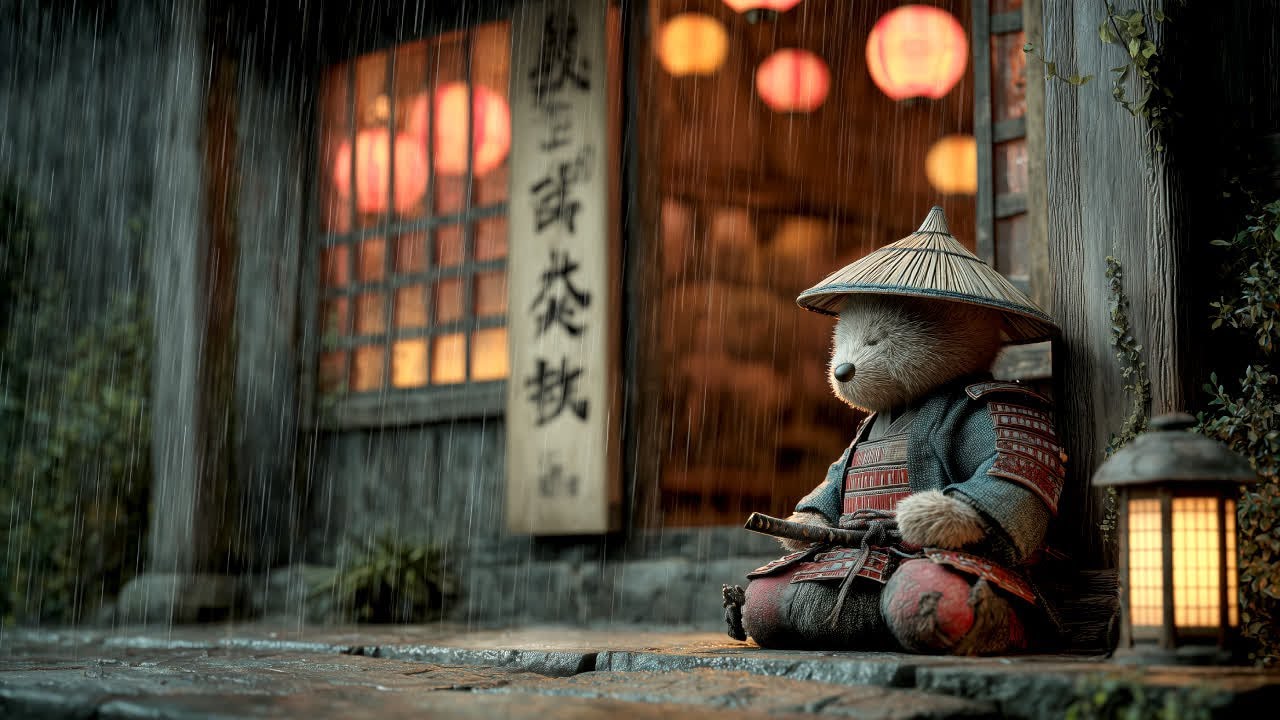Rainy Dojo 🌧️ Samurai Lofi for Deep Focus & Coding
