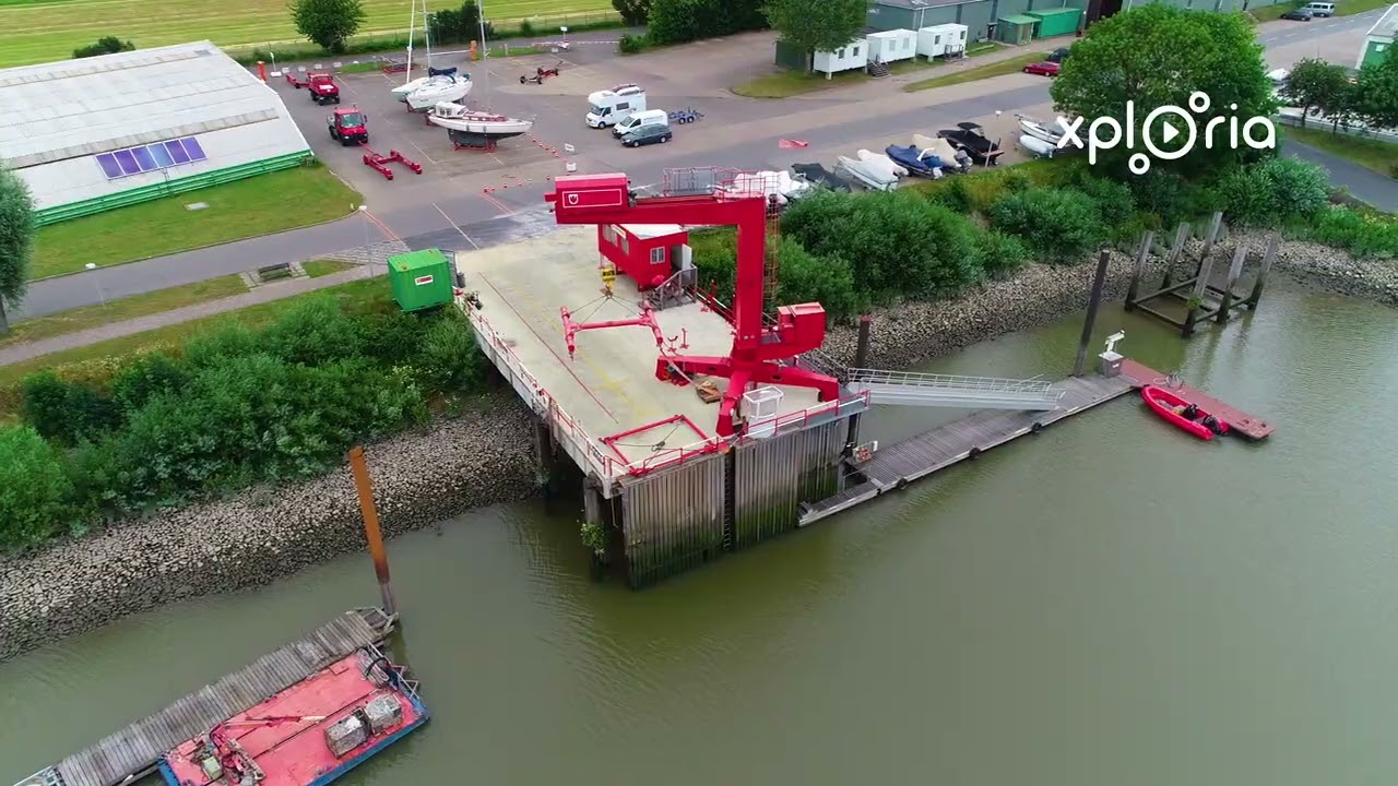 Wedel yachthafen, Germany 2019.07 aerial video