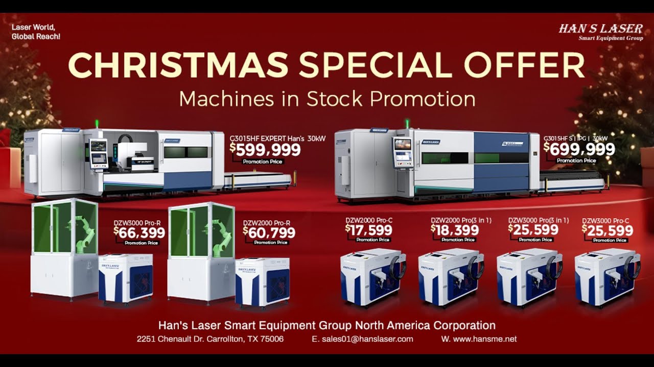 Han's Laser CHRISTMAS SPECIAL OFFER Machines in Stock Promotion