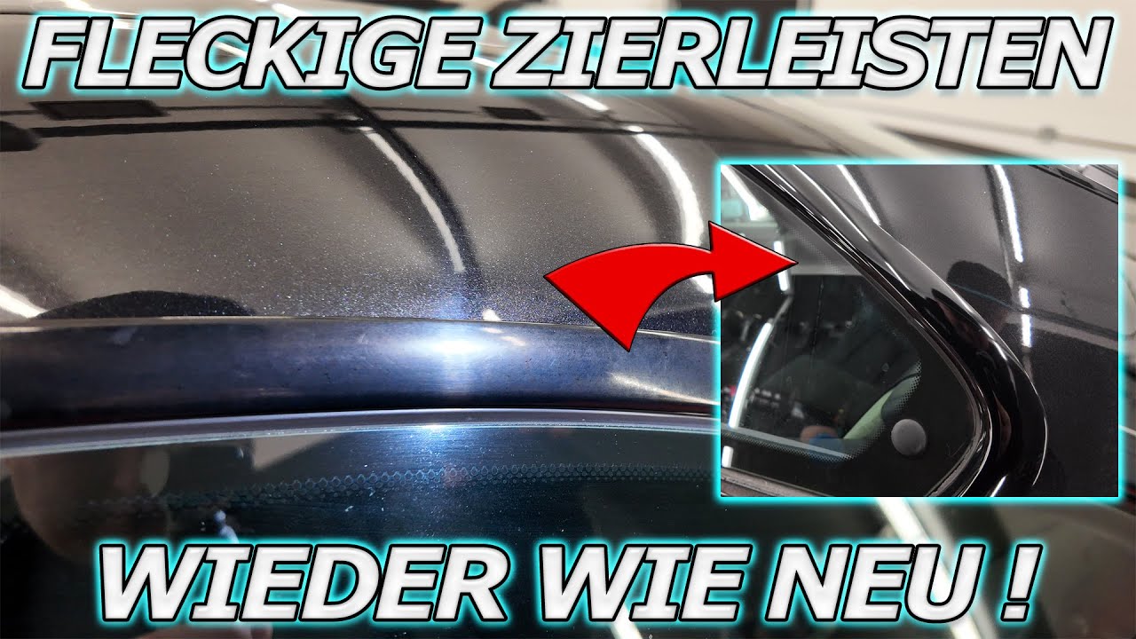 Alte fleckige Zierleisten in wenigen Sekunden wieder wie NEU! Hochglanzschwarz Zierleisten reinigen!
