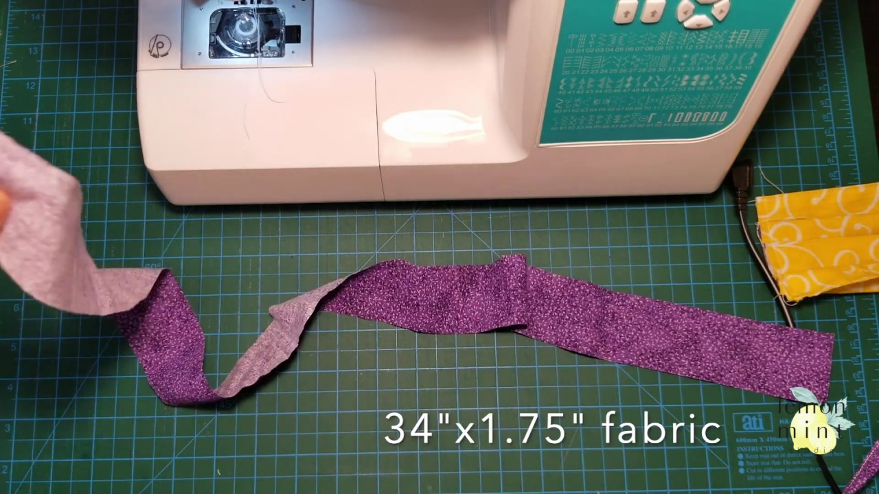 How to make and attach mask ties in one step, no elastic, no serger