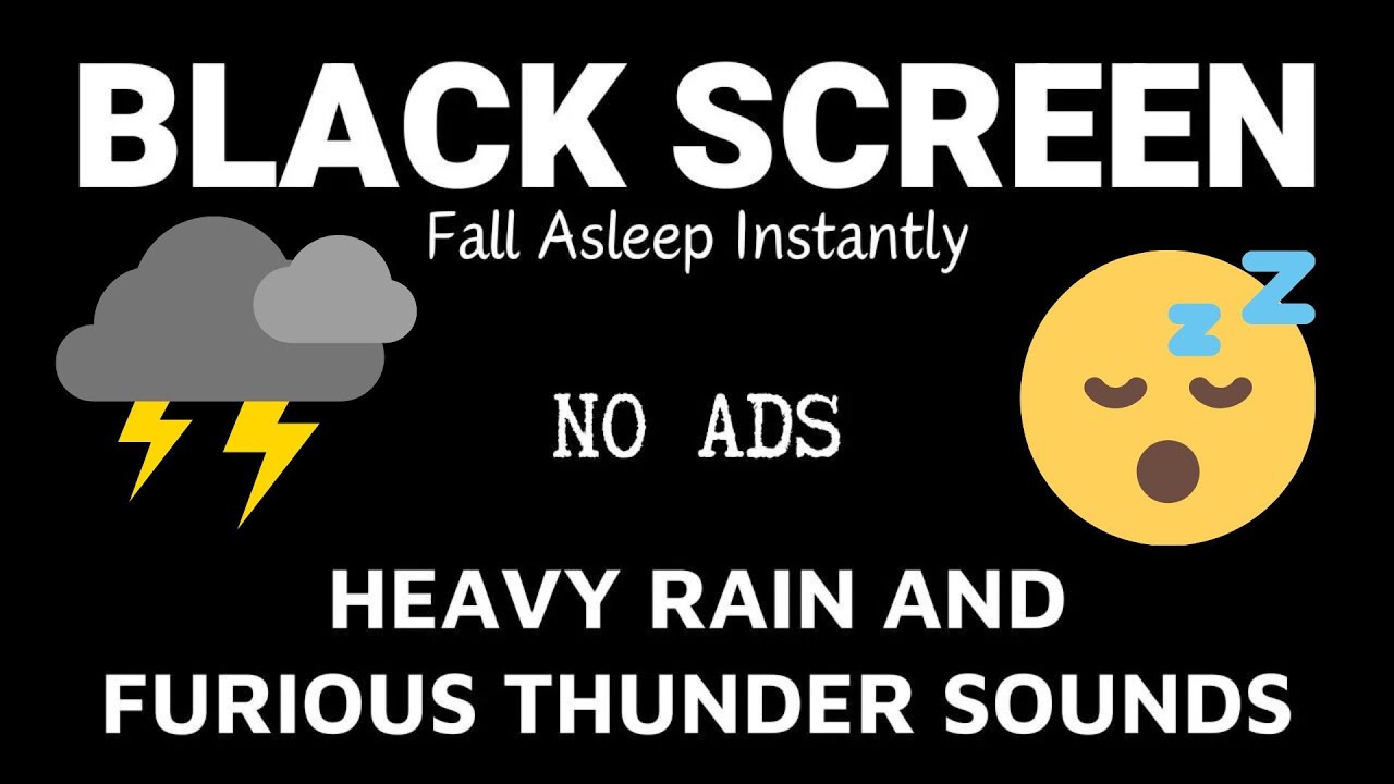 Sleep Peacefully with Intense Rainfall & Thunder - Defeat Insomnia in Minutes, NO ADS 😴