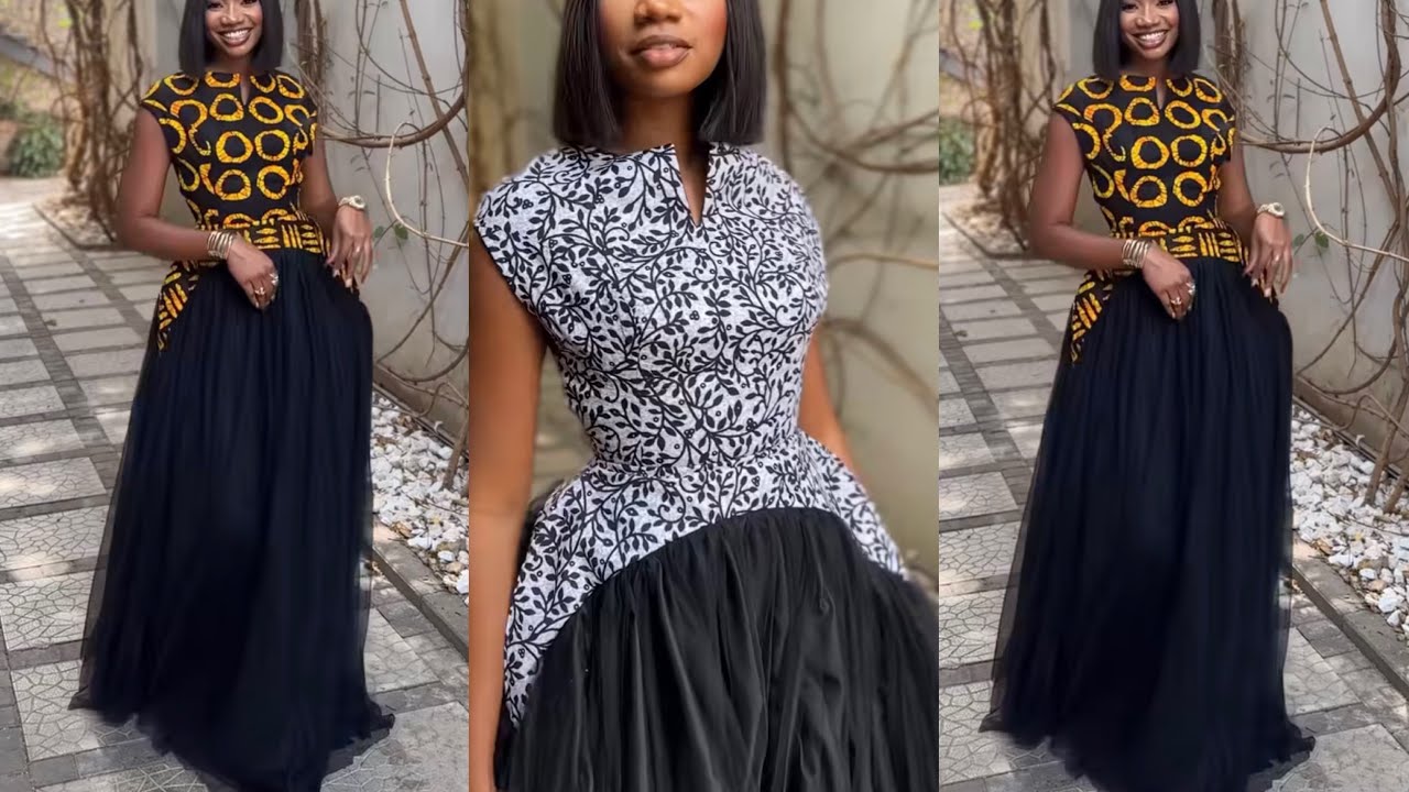 How to SEW this BEAUTIFUL DRESS with a CUT-TOGETHER SLEEVES and TUELLE NET