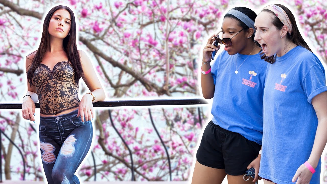 College Kids FREAK OUT to BODY PAINTED GIRL