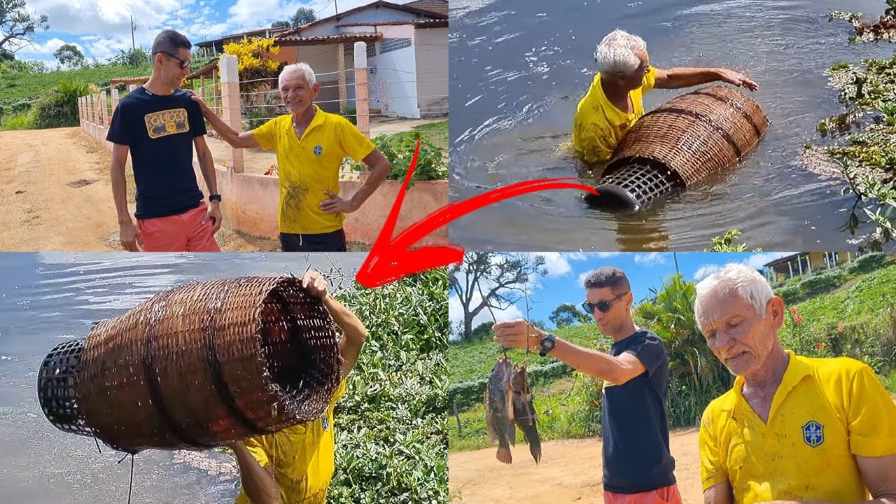 A INAUGURAÇÃO DA NOVA ARMADILHA OLHA O RESULTADO, SERÁ QUE PEGOU PEIXE? + PESCANDO E DANDO OS PEIXES