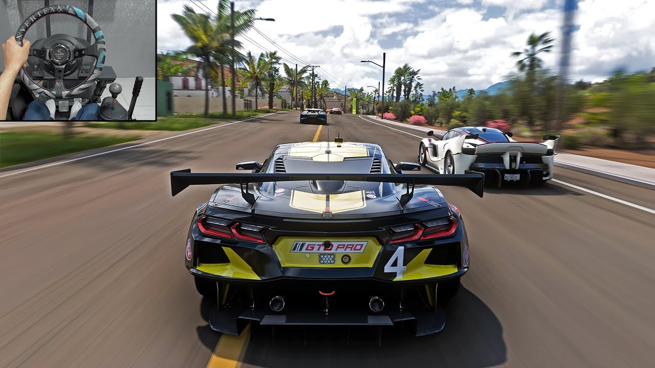 1350HP Corvette Racing C8.R Goliath Race - Forza Horizon 5 | Steering Wheel Gameplay