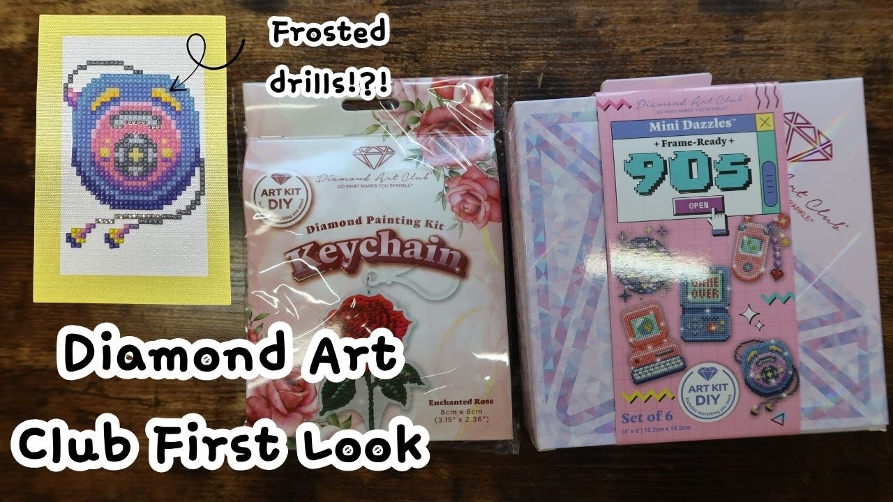 90s mini dazzles + enchanted rose key chain | diamond art club first look!