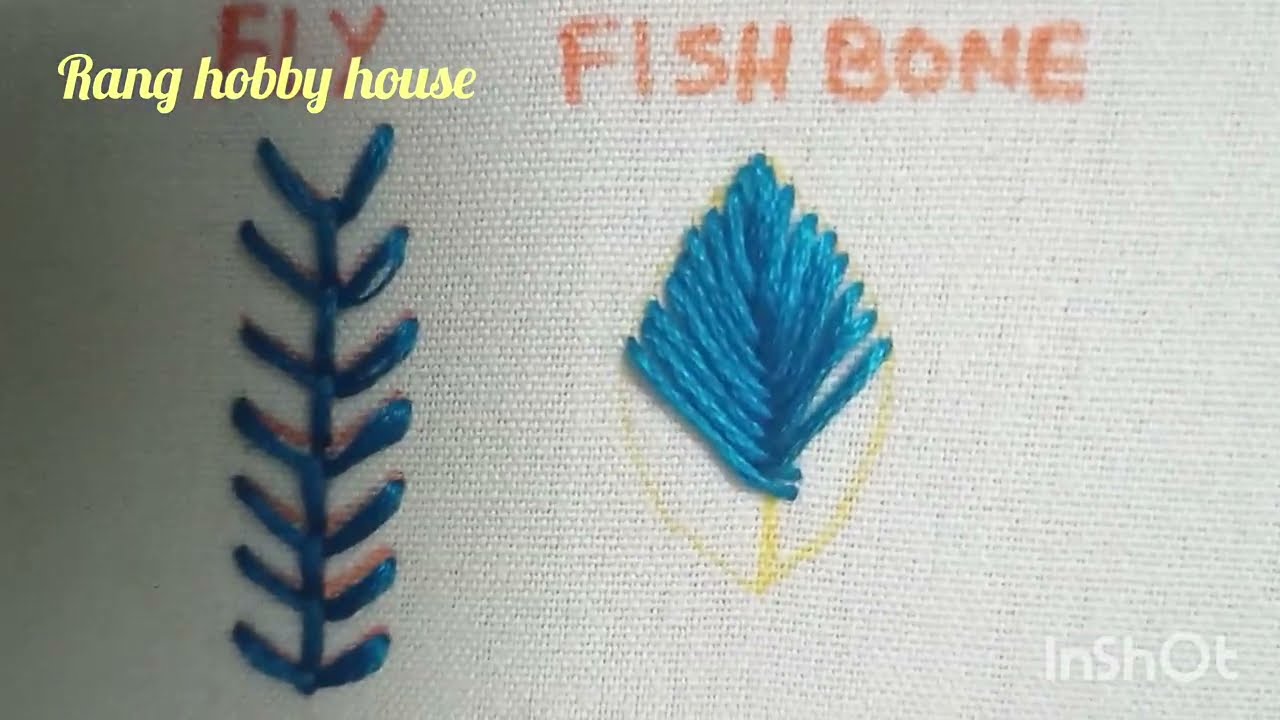Embroidery Day 17, Fishbone stitch 