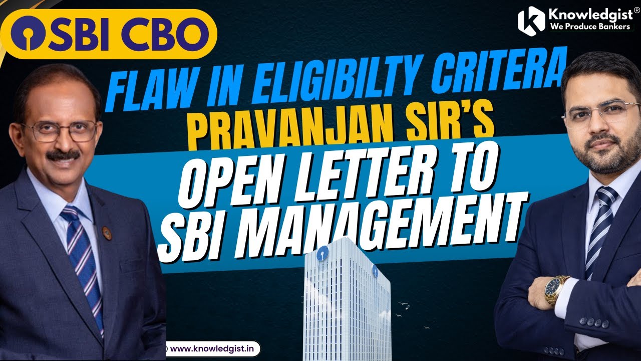 SBI CBO 2026 | Pravanjan Sir's Message To SBI Management on Unjustified Eligibility Criteria