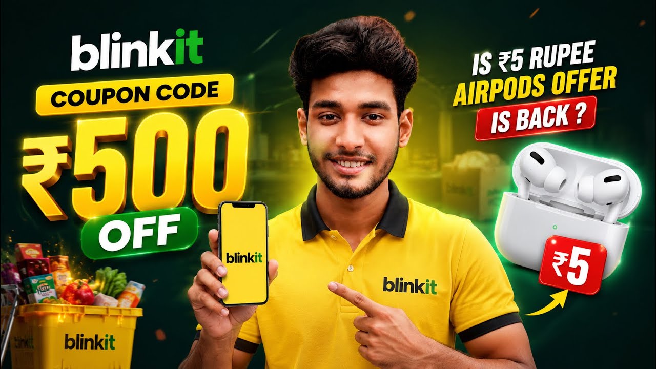 🔥 Blinkit Coupon Code Today + ₹5 Airbuds Offer 😱🎧 | Blinkit ₹5 Deal 2026 | Best Blinkit Offers