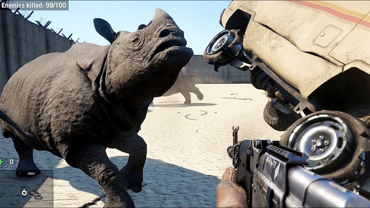 Far Cry 4 Massive Scale Battles Rhinos VS Soldiers