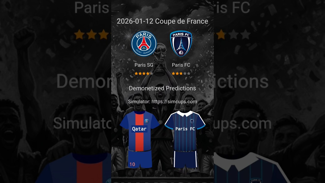 Paris Saint-Germain vs. Paris FC: 2026-01-12 Coupe de France Simulation