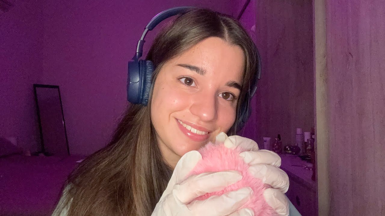 ASMR MASAJE CRANEAL ~ mouth sounds, guantes de latex, susurros