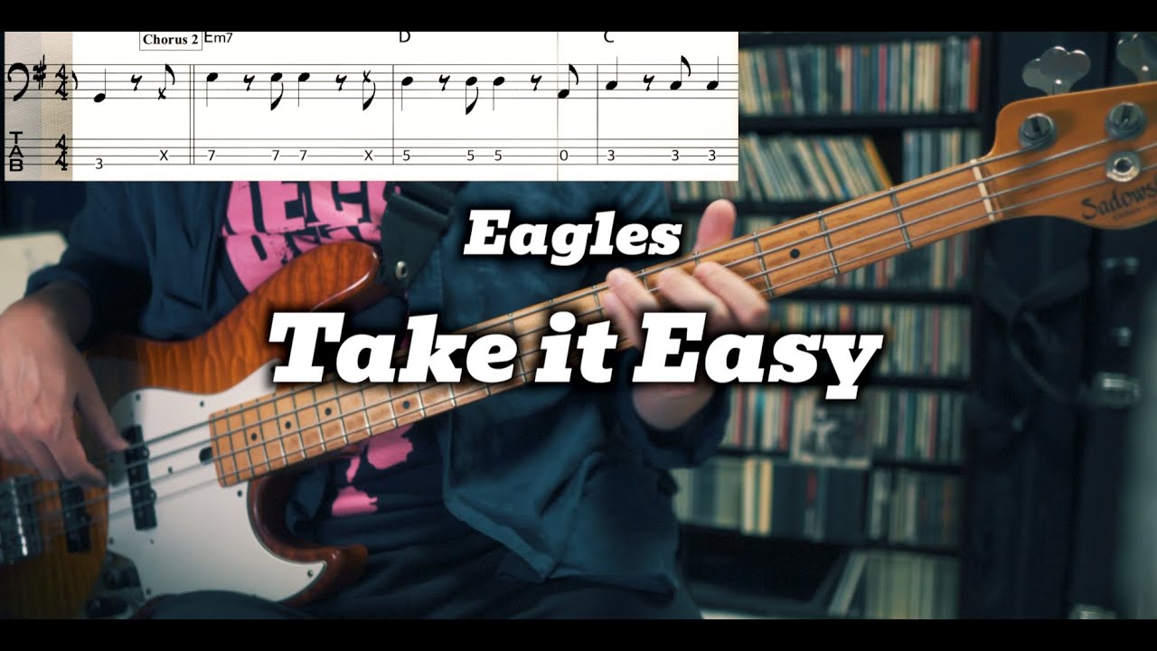 Eagles - Take it Easy (Bass Cover) TABS in Video