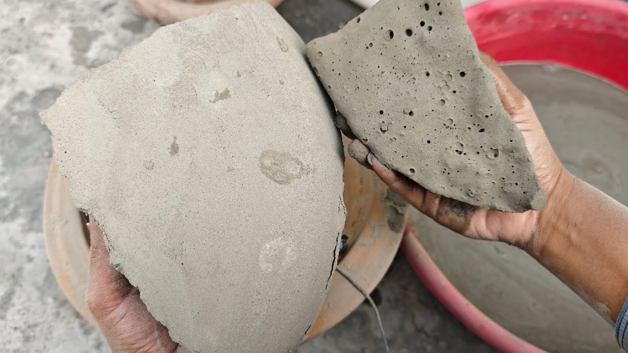 Bombastic dusty pure cement dry +dipping crumbl in Claypot+💦 crunchy #purecement #asmrsounds #clay 