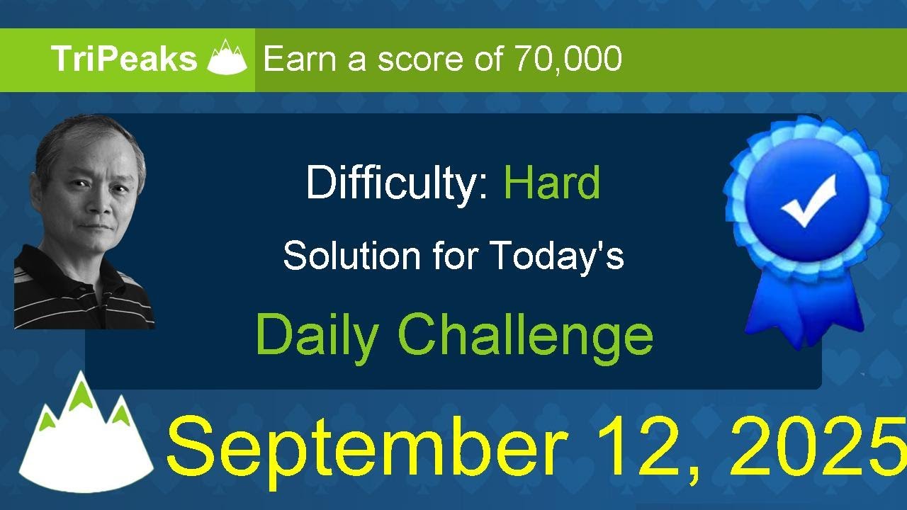 Microsoft Solitaire Collection: TriPeaks - Hard - September 12, 2025