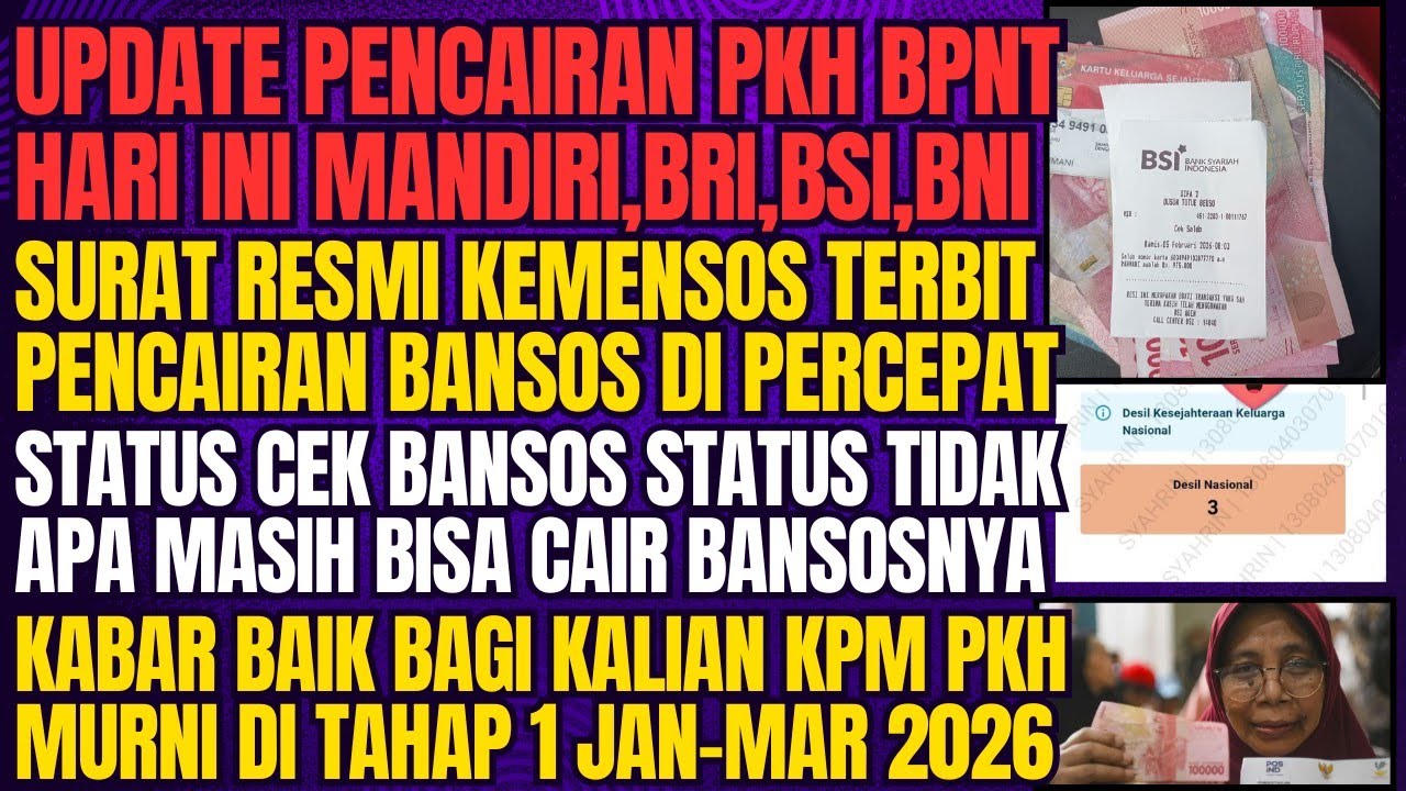 UPDATE PENCAIRAN PKH BPNT HARI INI DI BANK MANDIRI, BRI, BSI, BNI ❗ADA INFO PENTING