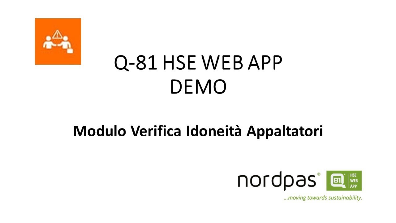 SW: Q-81® HSE WEB APP - Verifica Idoneità Appaltatori
